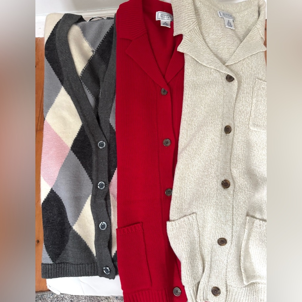 Three cardigans